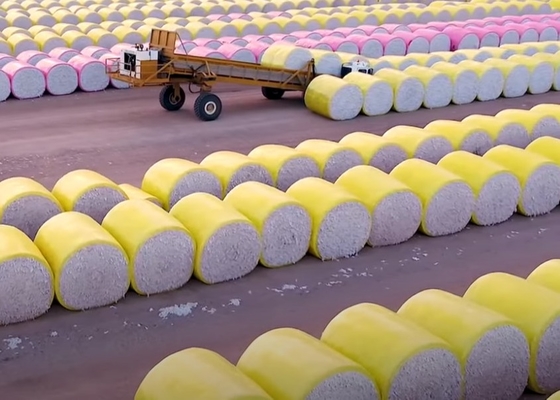 Película de revestimento de HDPE amarelo de 70 um para catadores de algodão CP770