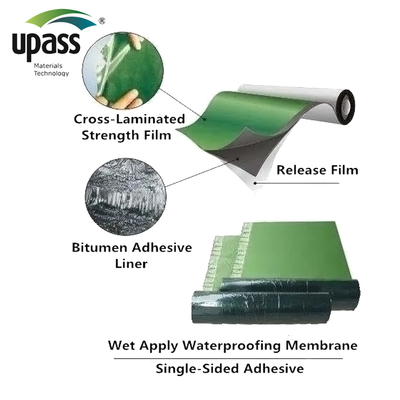 Película de liberação de HDPE resistente aos raios UV para revestimentos de telhados, revestimentos subterrâneos, impermeabilização